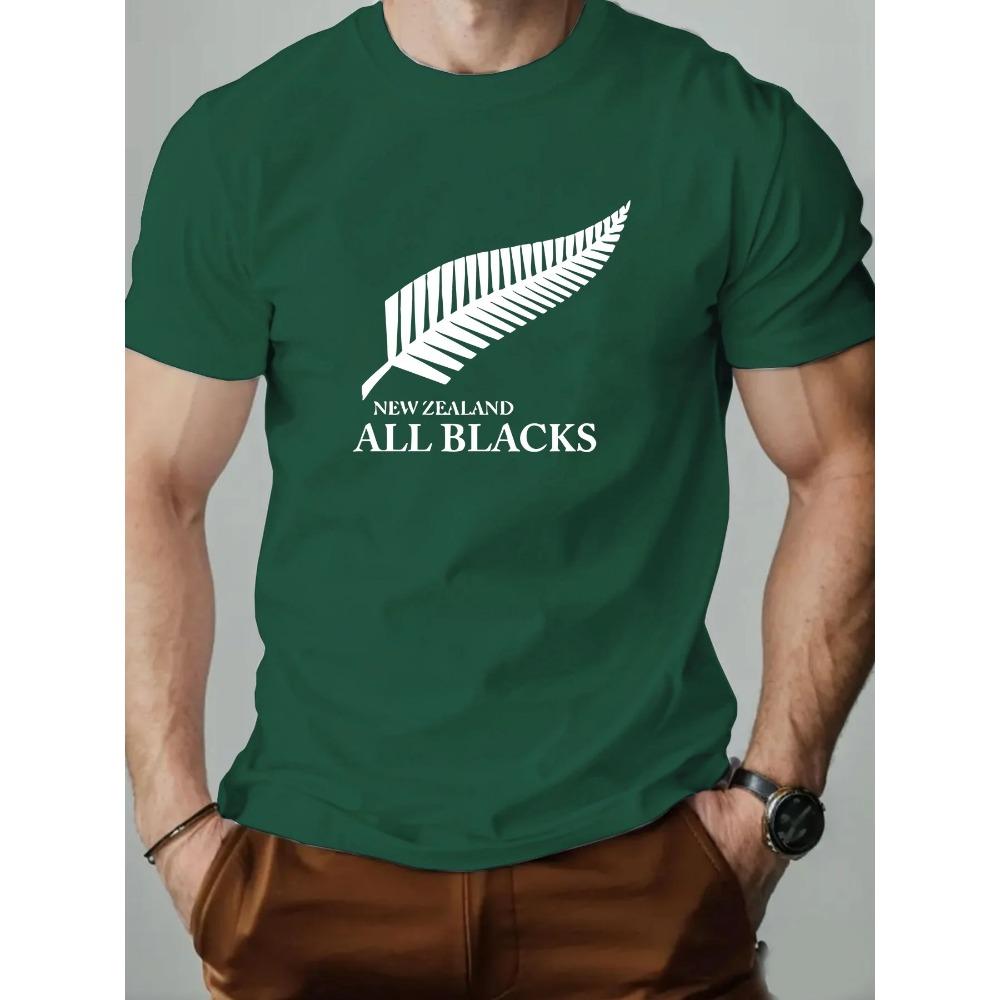 2025 New Men‘s T-Shirt 100% Cotton Maple Leaf Print Summer Round Neck Breathable Short Sleeve Casual Tee