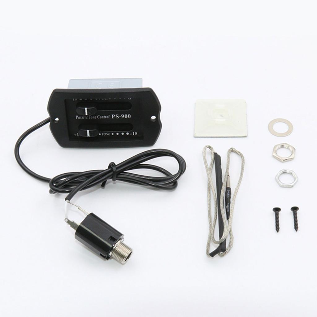 2 Band EQ Equalizer Guitar Preamp Piezo Pickup Tuner Acoustic Guitar Preamp Amplifier Equalizer Tuner for Guitar Use