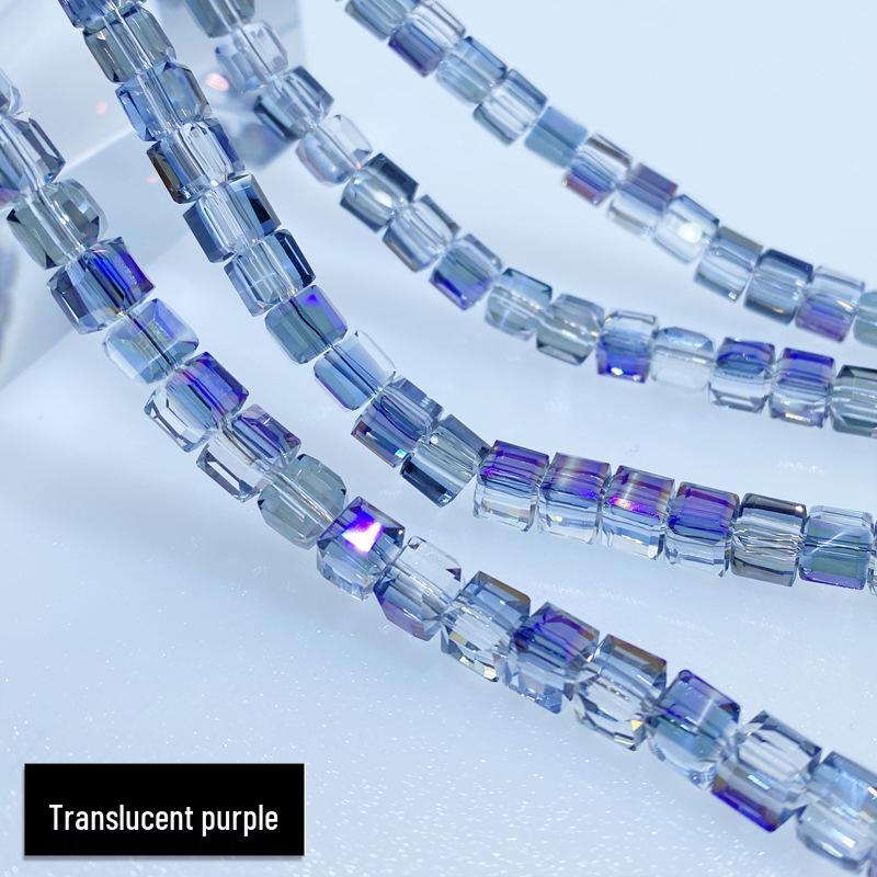 Multi-Faceted Crystal Glass Square Beads: 4/6/8mm Sugar Cubes for DIY Jewelry, Loose Beading with Holes