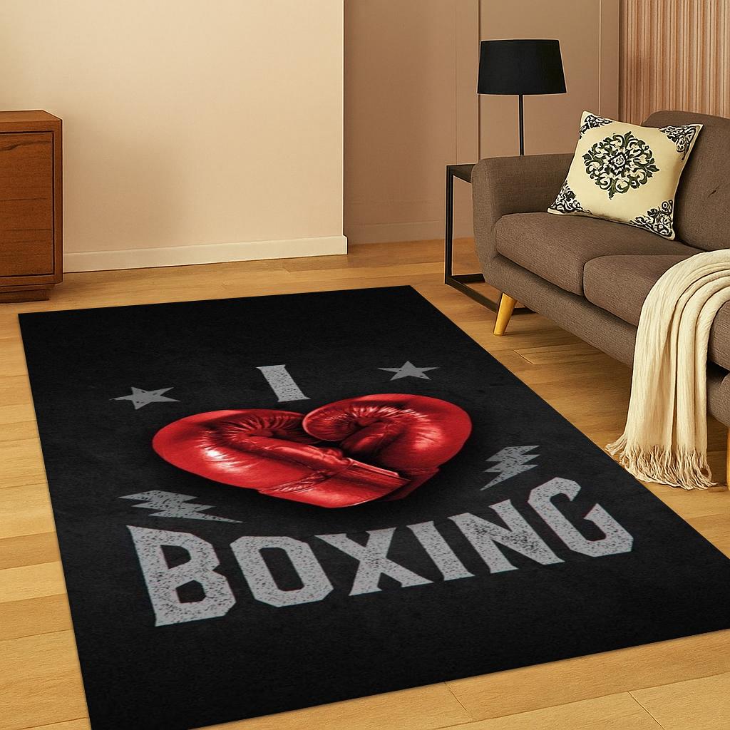 Guantoni da Boxe Tappeto Tappetino per Combattimento Pugile per Casa Camera da Letto Soggiorno Divano Zerbino Decorazioni Cucina, Tappeto Area Antiscivolo per Gioco Bambini
