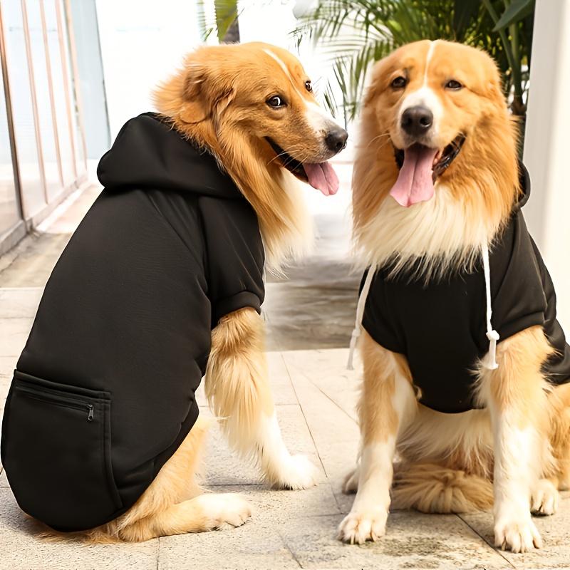 Dog Jacket Hooded Outfit Warm Costumes Fall Winter Pet Clothes for Large Dog,Long Sleeve Sweatshirt Jacket for Pets