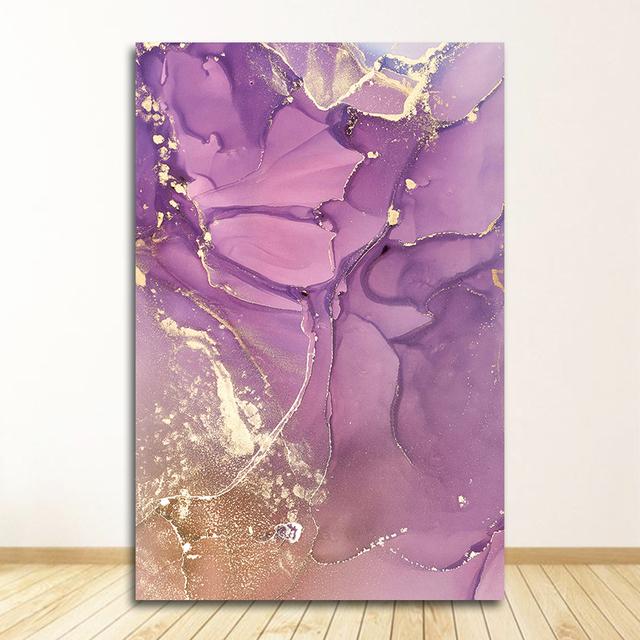 Nordic Print Scandinavian Decoration Picture Modern Abstract Beautiful Colorful Golden Petals Ink Canvas Painting Wall Art