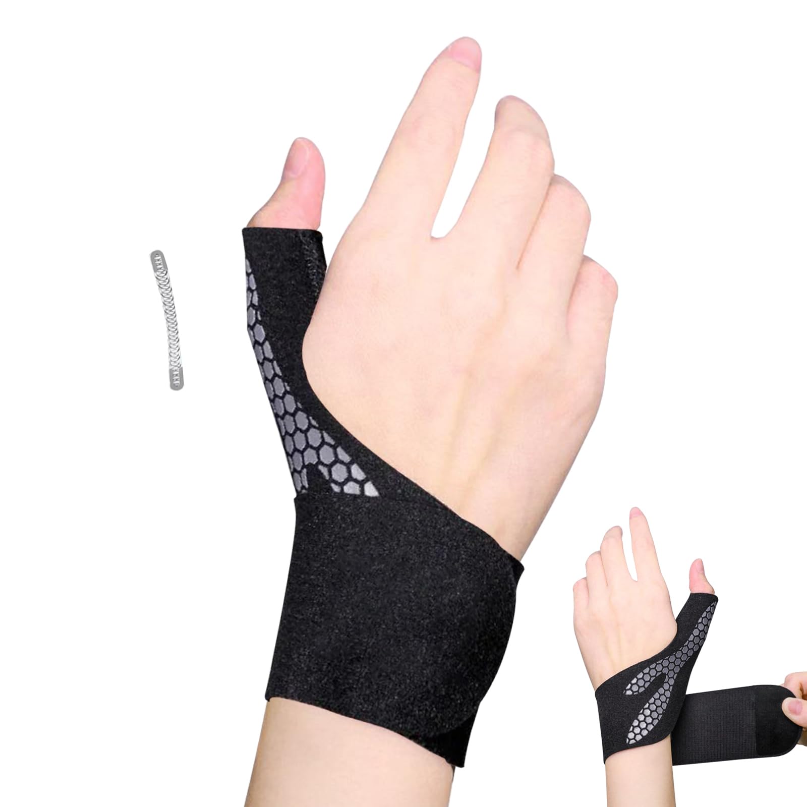 

Wrist and Thumb Support by a Thumb Base Support Spring Provides Pressure Injury Unisex and [Recommended Physician] [Built-in Bar] Support, Protection, чёрный
