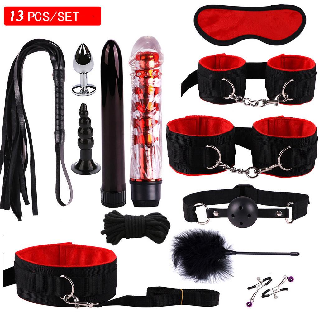 Nippelplugger Anal Vibrator Håndjern Maske Vibrasjonssett