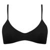 French Cotton V-Neck Women's Wire-Free Soft Elastic Ribbed Bra