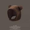 Brown Bear Ear Hat Scarf Beanies Men Women Winter Safety Helmet Rockwool Magnetic Buckle Outdoor Protector Hat with Earflaps