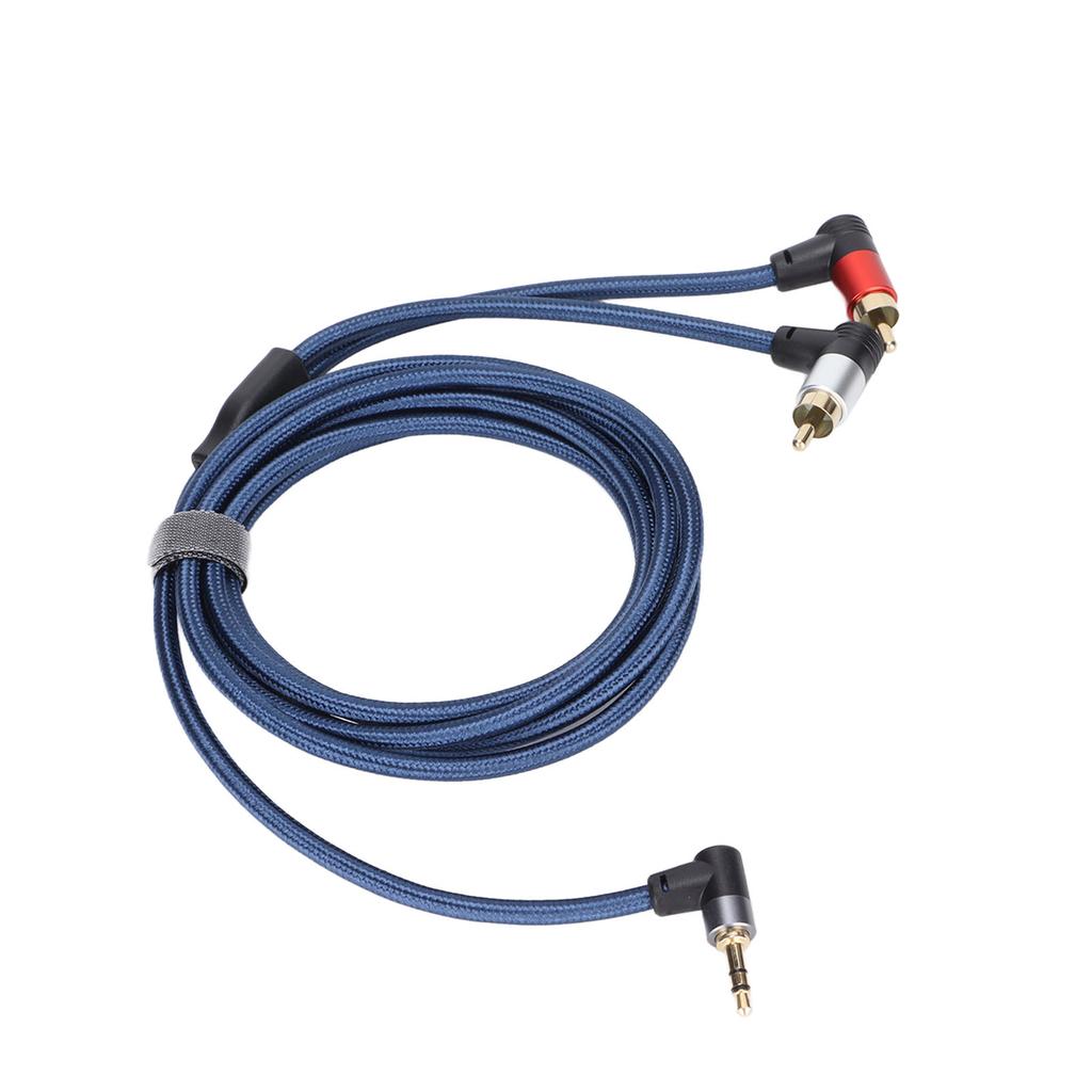 3.5mm Male to 2RCA Male Adapter Braid Nylon Stereo Audio Cable for Speakers Amplifier Mixer