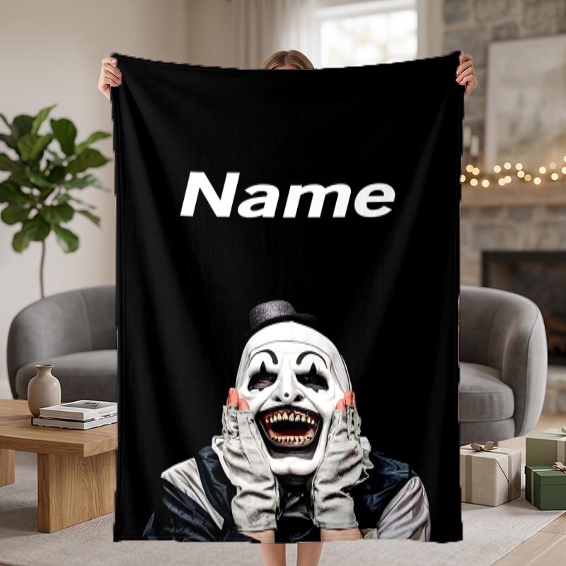 Art the Clown Custom Flannel Blankets Soft Warm Cozy Throws for Home Decor Holiday Gifts