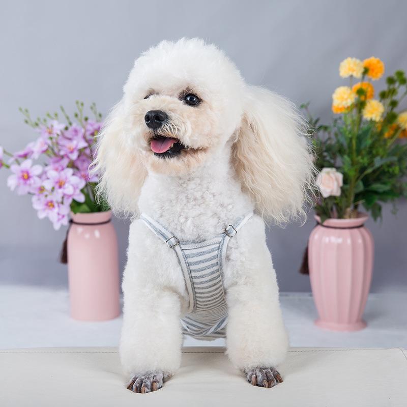 Striped Pet Physiological Overalls - Dog Menstrual and Sanitary Pants for Puppies