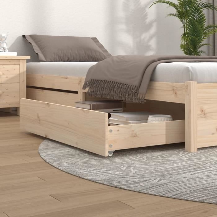 VidaXL Bed Drawers 2 Pcs Solid Pine Wood 814974
