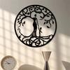 Handmade Iron Tree of Life Wall Art, Black Yoga Meditation Decor for Living Room Bedroom, 12.2x12.2in