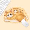 Irregular Cute Cat Non-slip Mouse Pad with Lock Edge for Office and Computer.