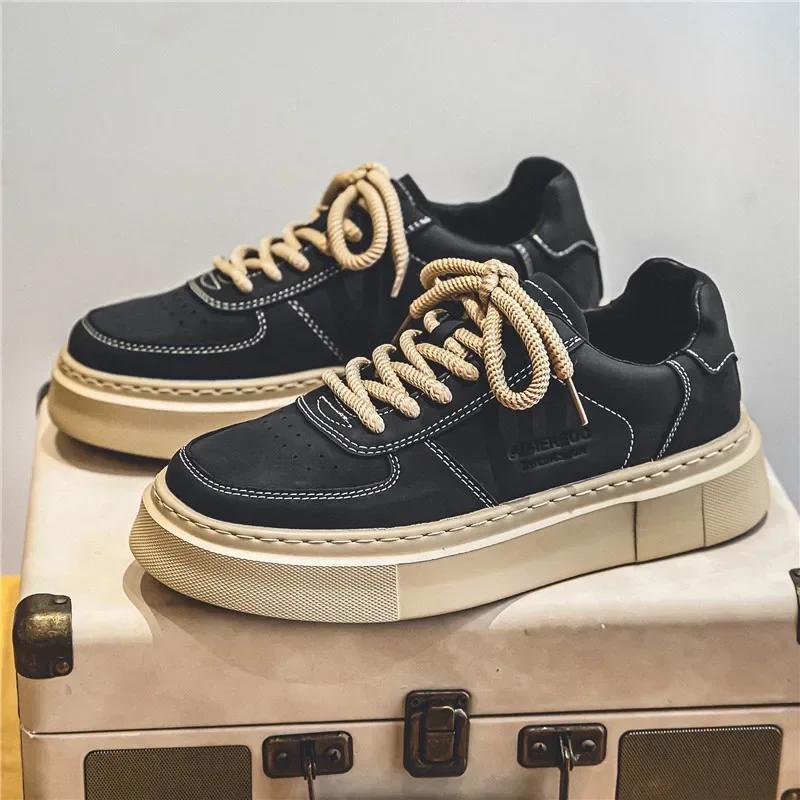 

Кроссовки Мужские Спортивные повседневные кроссовки Толстая подошва На шнуровке Обувь для скейтборда Тренд Ретро Дизайнерские теннисные мужские chaussure hommes 39