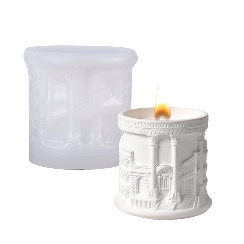 Silikonform für Kerzenherstellung und Resin-Kunst Römische Straße Aufbewahrungsbecher Basteln Nordische Designs Heimdekoration Verwendung
