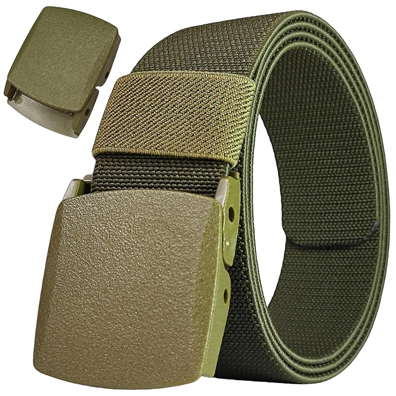 

[JIFANPAUL] belt men s elastic belt extend For work nylon belt rubber belt stretch For mountain climbing stepless adjustment No hole Large size free