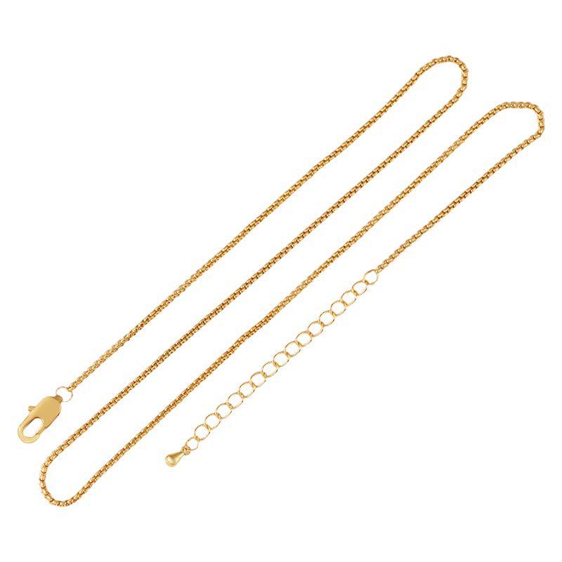 Yaoquan 18K Gold-Plated Square Pearl Chain Necklace: Non-Fading, Color-Preserving, Fashionable Clavicle Accessory.