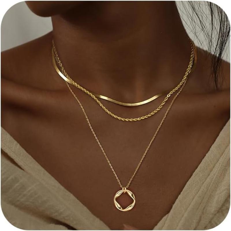 New Classic Geometric Round Hollow Snake Necklace Fashion Twist Chain Pendant Fashion Women's Choker Necklac Jewelry Gift