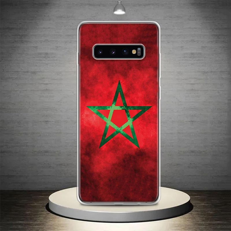 Morocco Flag Phone Case Shell for Samsung Galaxy S22 S23 S24 S25 Ultra S21 FE S20 Plus S10 + S25Edge Soft Pattern Coque Samsung