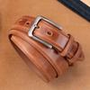 Retro Belt Men'S First Layer Cowhide Genuine Leather Versatile Tree Paste Leather Pin Buckle Belt Young And Middle-Aged Belt