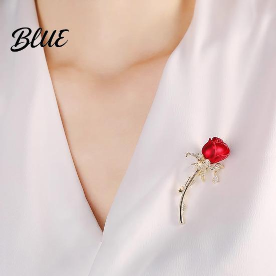 Lapel Pin For Suits Rose Brooch 3D Design Multi-Functional Safety