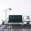 Day and Night - Day and Night 2 Seater Sofa with Chrome Armrests Dark Green Velvet