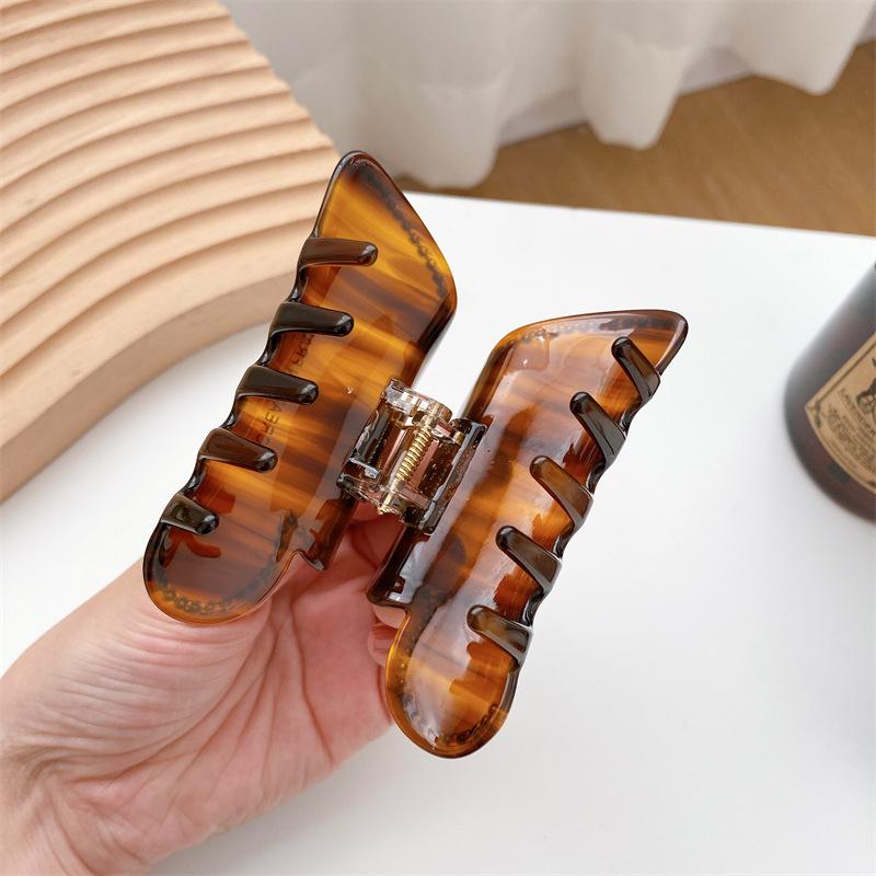 Nanrui Koreanischer Stil Farbverlauf Herz Acetat Haarspange für Damen - Vielseitige Mode Haifisch-Klammer