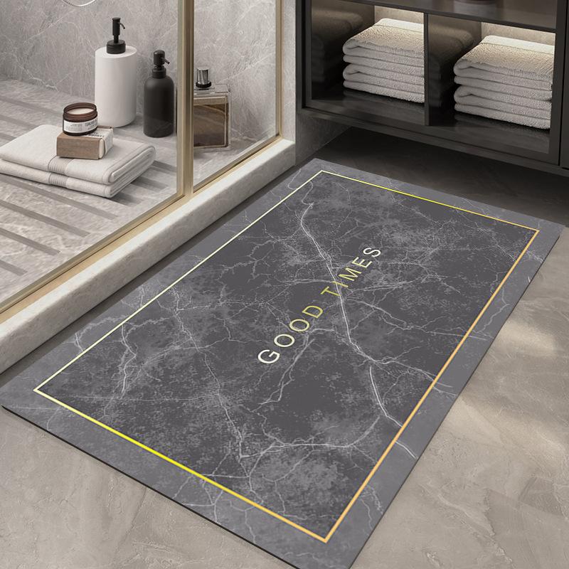 Diatom Mud Floor Mat Light Luxury Air Bathroom Anti-slip Mat Marble Absorbent Bathroom Floor Mat