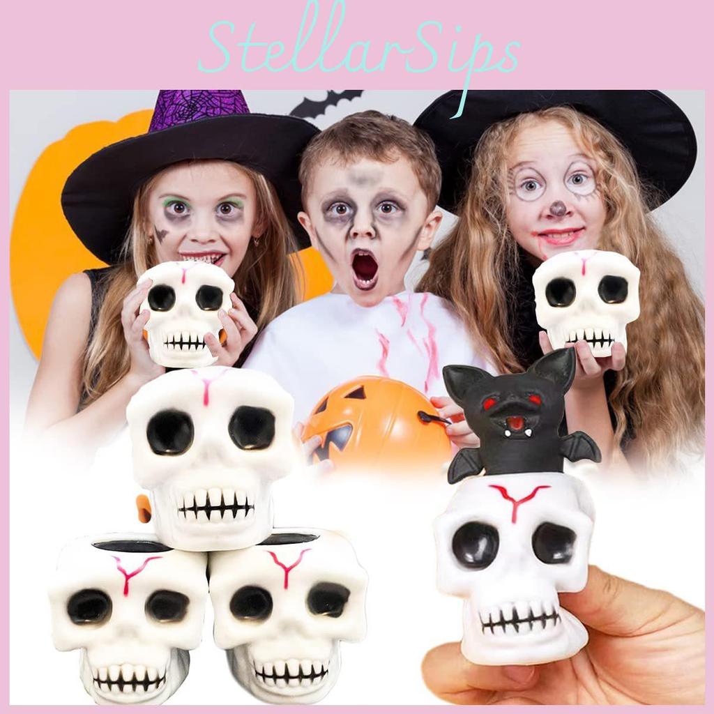 Shangrun Śmieszny Kubek do Ściskania Czaszki Ekologiczna Zabawka Redukująca Stres Nowość na Halloween