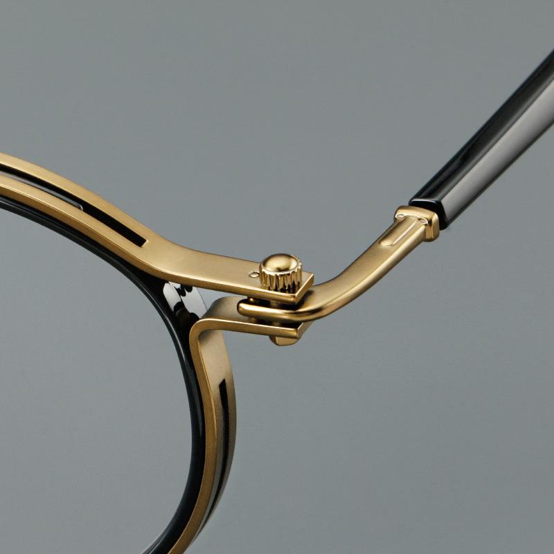 54227 Retro Steam Punk Glasses Frames Men Round Optical Eyewear Metal Spectacle Frame Computer Eyeglasse