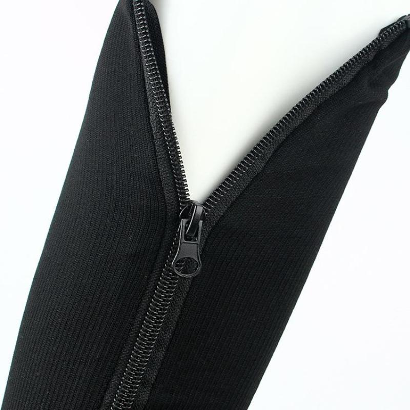 Unisex Toeless Compression Socks, Side Zip Up Knee High Socks, Prevention Socks