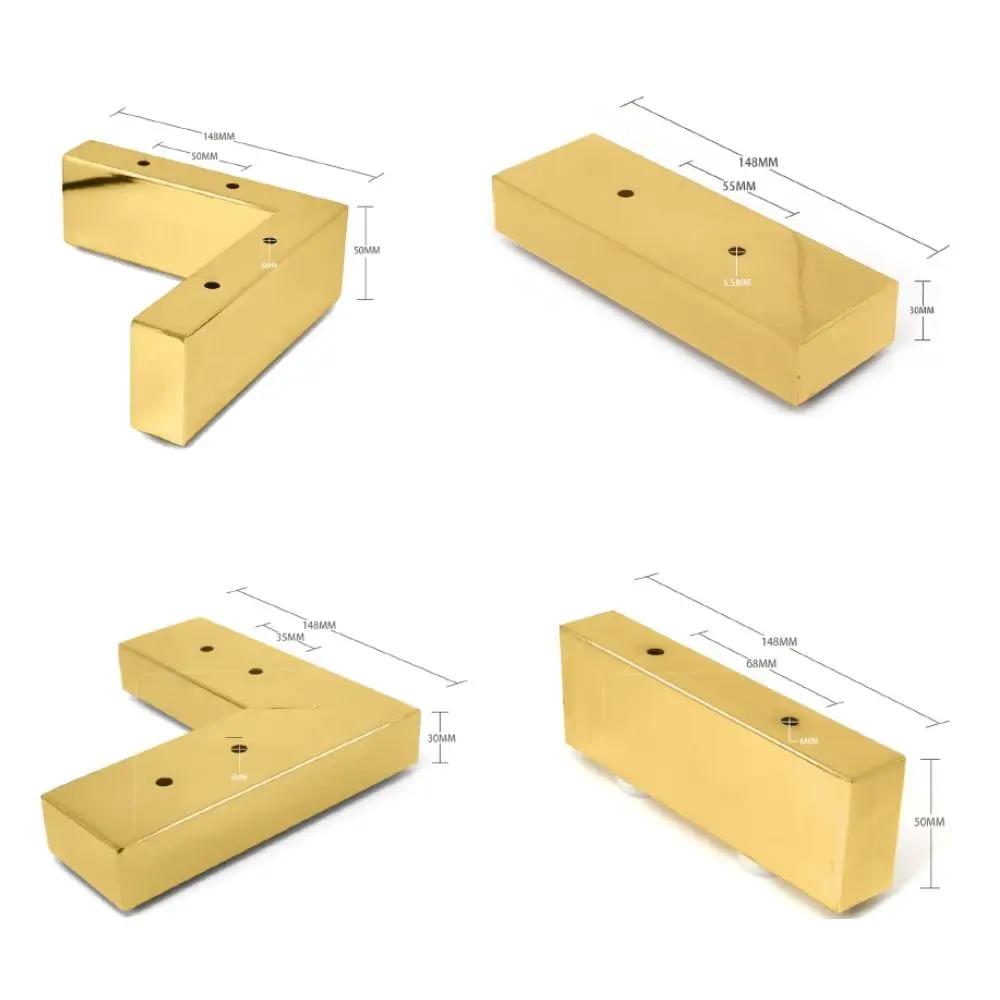 Tillbehör Rostfritt Stål Möbelfot Förbättra Stabilitet Bärförmåga Soffben L-Form Halkfria Skåpfötter