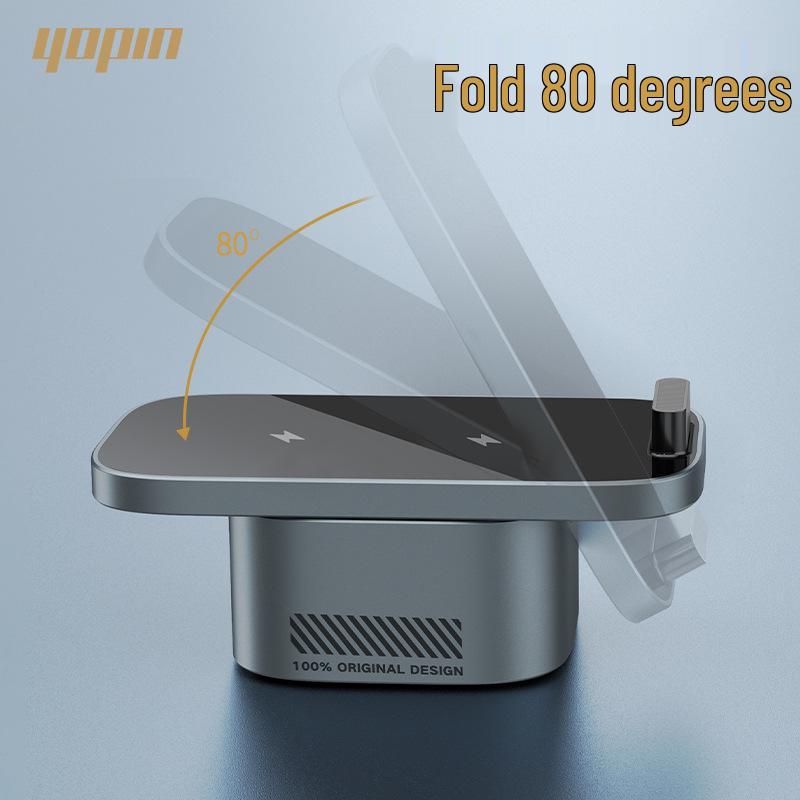 Foldable 3-in-1 Wireless Charging Stand for iPhone, AirPods, and Apple Watch