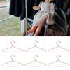 10pcs Gold Doll House Clothes Hanger Rose Gold Outfit Holder Doll Garment Hanger  Wardrobe Storage