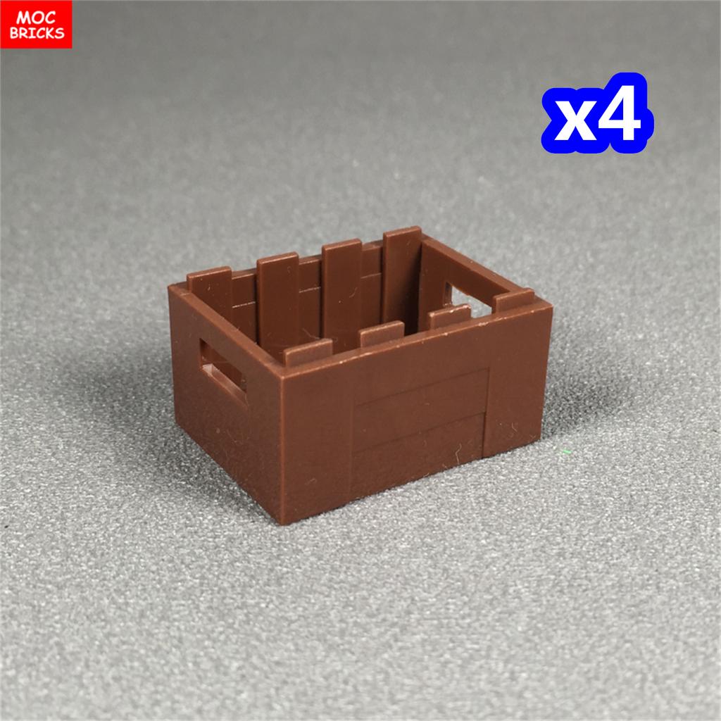 MOC Bricks Container Series Display Box Bucket Basin Pot Pack Basket Attachments Assembled Constructing Blocks Playthings Children Gift