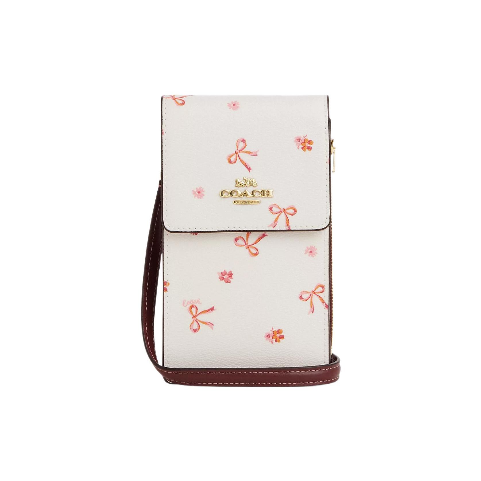 

Coach N/S Bow Print Coated Canvas And Smooth Leather Crossbody Mini Bag Women Bags Chalk Burgundy Multicolor CN780-IMWDA Basic Set (Bag+Dust Bag)