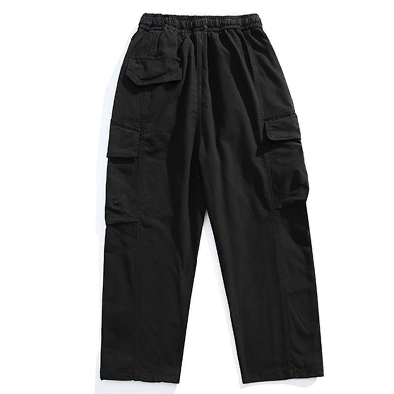 American-Style Multi-Pocket Cargo Pants for Men, Loose Straight-Leg Casual Pants, High Street Style, Cool Japanese Retro Men's Pants, Trendy