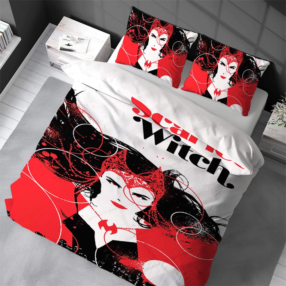 S-Scarlet W-Witch Duvet Cover Set Home Style Bedding Soft Laundry Cotton Bed 3 Piece Set Student Dormitory Gift