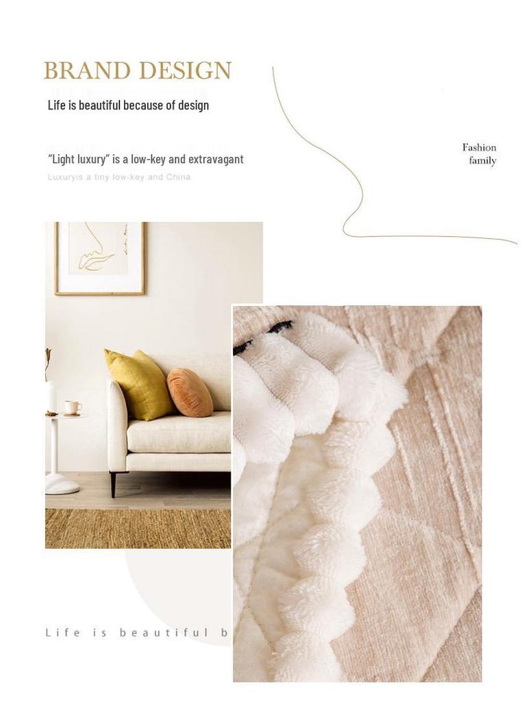 Nordic Plush Winter Sofa Cushion - Thickened, Non-Slip, Rectangular Bun Design.