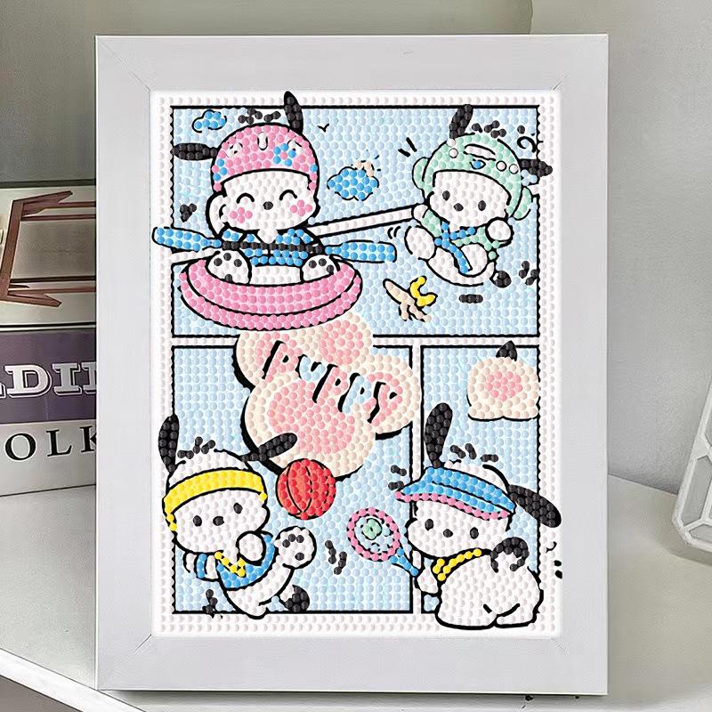 Kuromi Cartoon Diamond Painting Kit: Peace & Joy DIY Gift for Students and Kids.