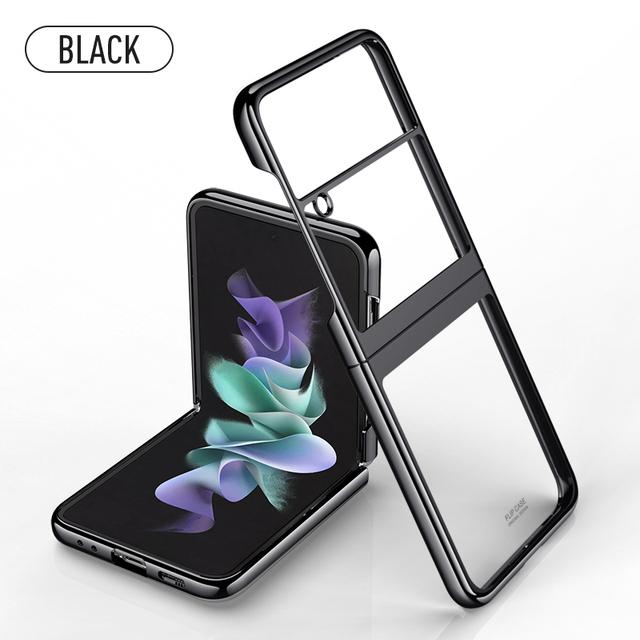 

Роскошный прозрачный складной чехол с гальваническим покрытием для Samsung Galaxy Z Flip 4, противоударный жесткий чехол для Samsung Z Flip 4 For Z Flip 4 фиолетовый