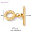 2/4/6Pcs 14K Gold Plated Brass End Beads Toggle Clasp For Jewelry Making,Round OT Clasp For Bracelet,DIY Jewelry Findings