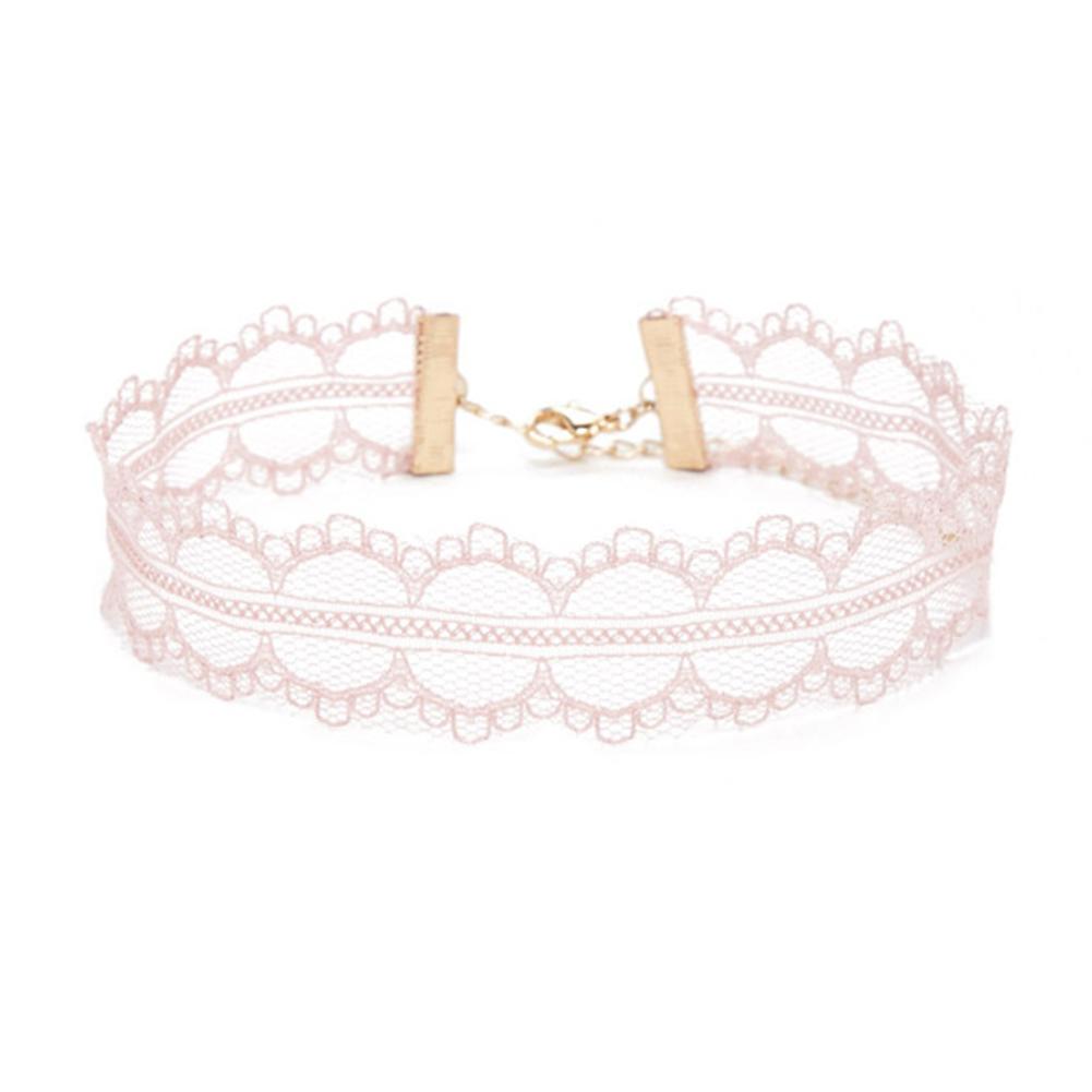 

Women Creative Sexy Lace Hollow Choker Exquisite Elegant Necklace Festival Birthday Gift Pink #1