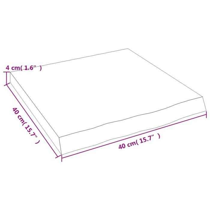 VidaXL Étagère murale marron clair 40x40x4 cm bois chêne massif traité 363630