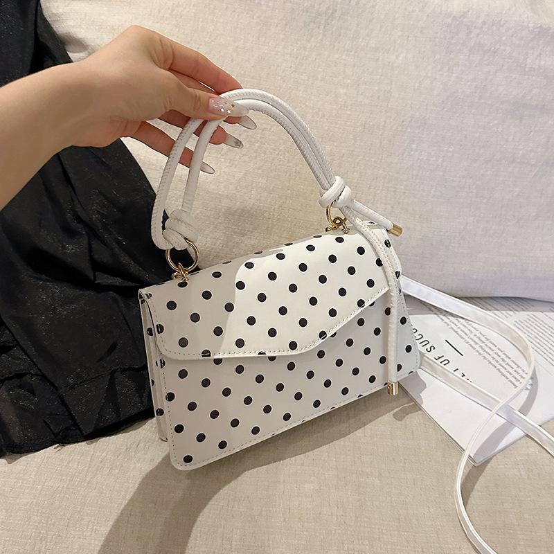 Yogodlns Korean Style Polka Dot Shoulder Bag Casual Crossbody Small Square Bag Fashion Trendy Handbag Women Work Shoulder Bag