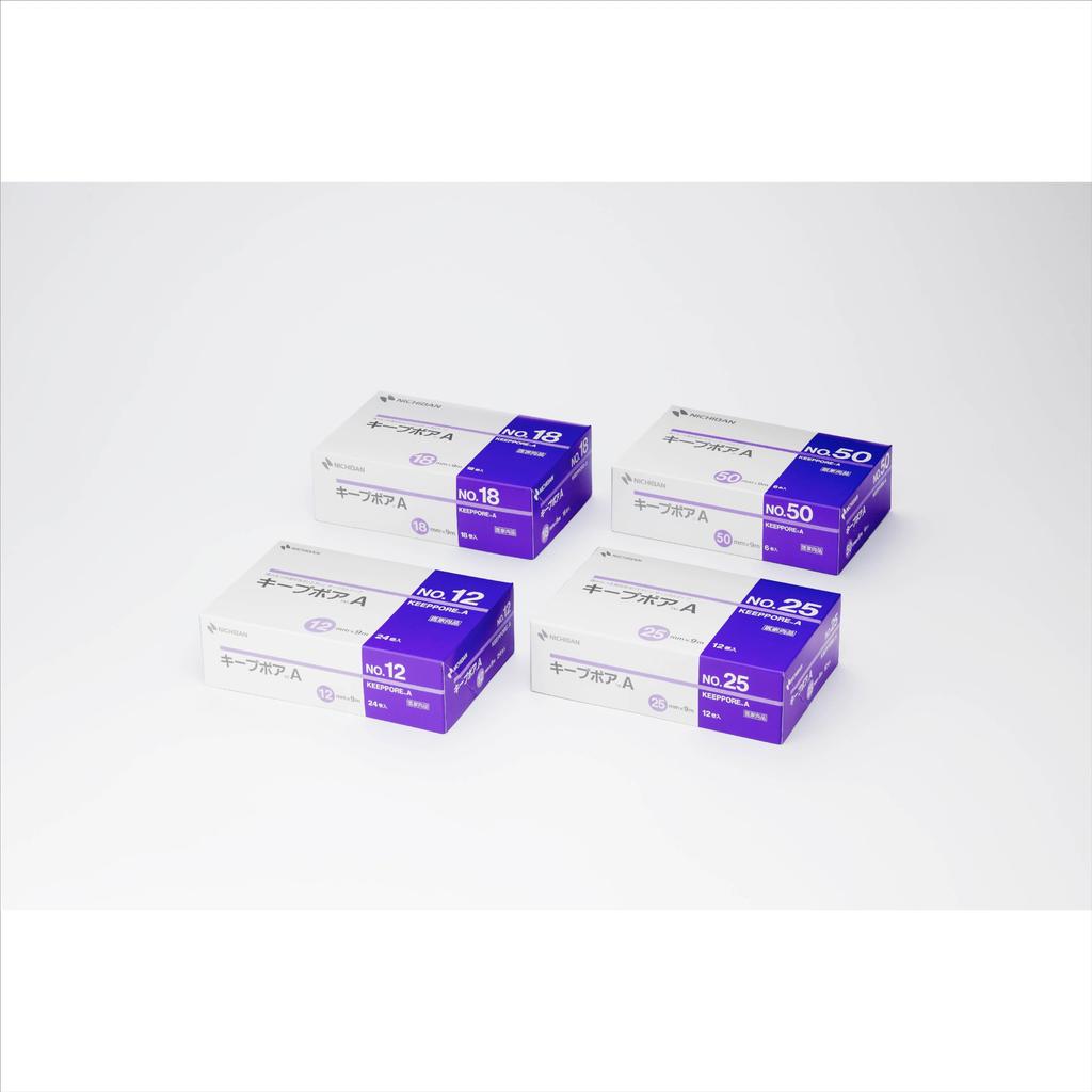 Nichiban Mikroporöses Polyethylen Chirurgenpflaster, Keeppore A, 25 mm breit, 9 m Rolle, 12 Rollen