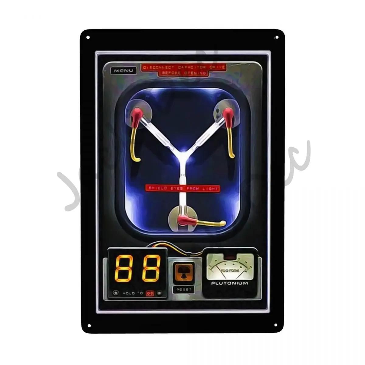 

Металлическая табличка «Кастомный конденсатор потока», Современная, «Назад в будущее», Жестяные декоративные таблички, Плакетки, Декор для офиса, магазина, паба, клуба, Искусство 20x30cm