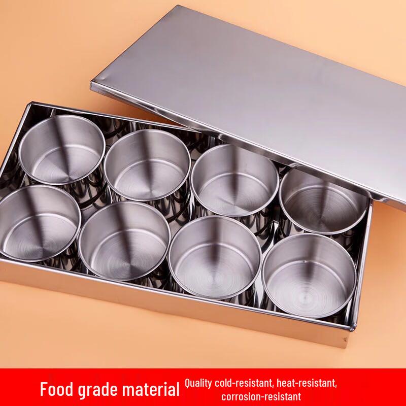 Direne Stainless Steel 8-Compartment Commercial Seasoning Box