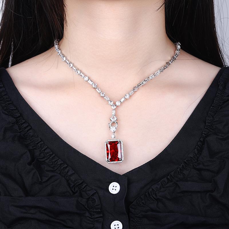 Jewelry Set Bird'S Nest Cut Luxury Setting Banquet Pendant Necklace Main Stone 15 * 20