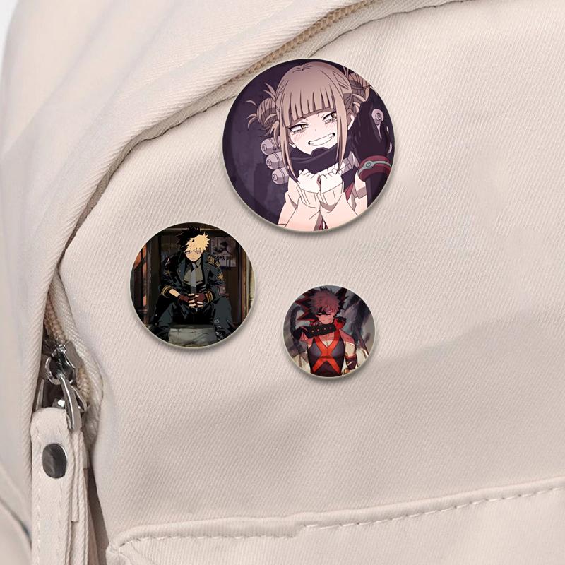 32/44/58mm Fans Collections Anime My Hero Academia Brooches Midoriya Izuku/Bakugou Katsuki/Todoroki Shoto Backpack Badge Cartoon Lapel Pins