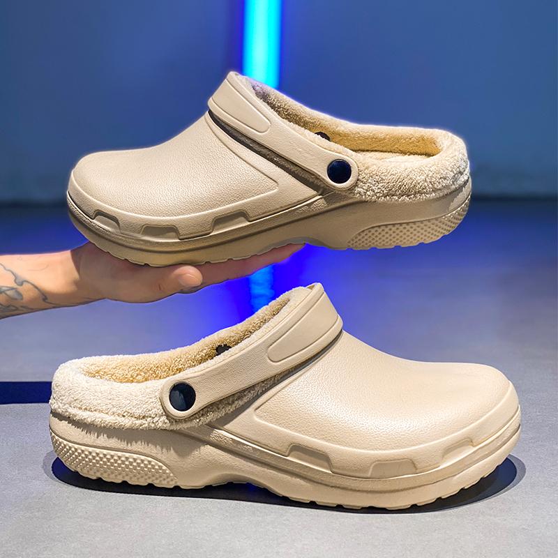 Scarpe da Giardino da Donna da Esterno Impermeabili Zoccoli Ciabatte in Peluche Pelliccia Multiuso Scarpe da Casa da Interno Antiscivolo Ciabatte Calde